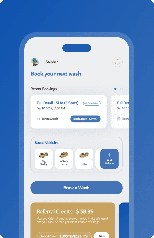 Luxury mobile car wash